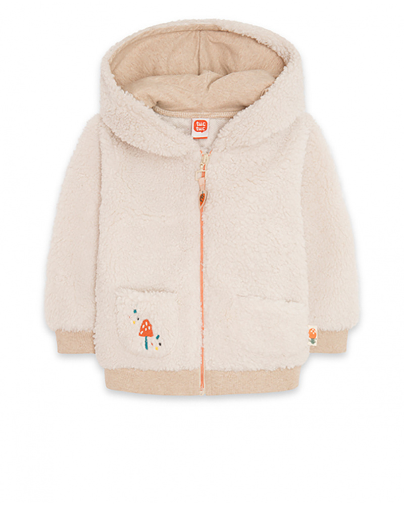 Sweat Shearling Beige Fille Natural Grown