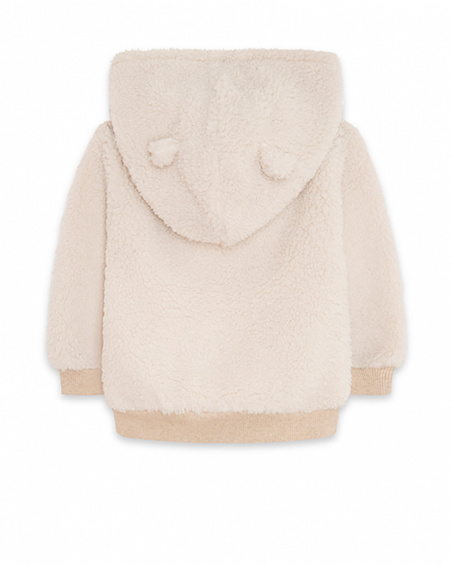 Sweat Shearling Beige Fille Natural Grown