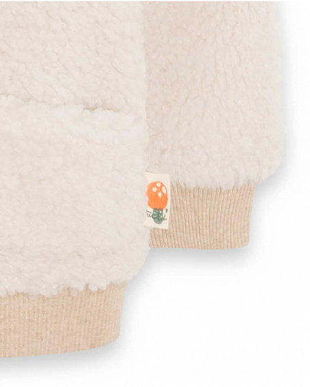 Sweat Shearling Beige Fille Natural Grown