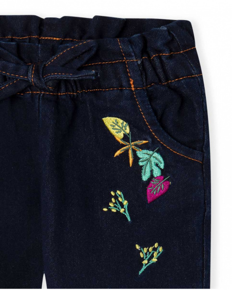 Pantalon Denim Bleu Fille Natural Grown