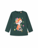 T-shirt en maille vert et orange fille Natural Grown T-shirt en maille vert et orange fille Natural Grown