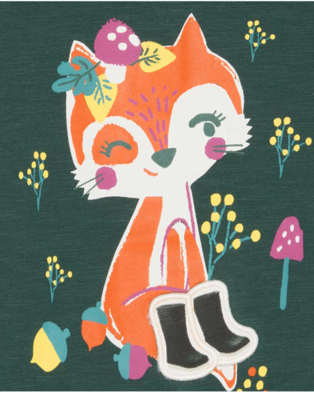 T-shirt en maille vert et orange fille Natural Grown T-shirt en maille vert et orange fille Natural Grown