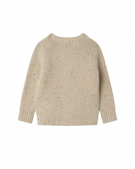 Veste Tricot Beige Fille Natural Grown