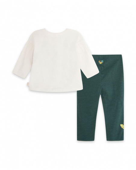 T-shirt et legging en maille beige pour fille Natural Grown T-shirt et legging en maille beige pour fille Natural Grown
