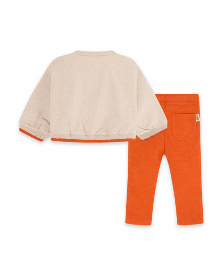 Sweat-shirt et legging en peluche beige fille Natural Grown Sweat-shirt et legging en peluche beige fille Natural Grown