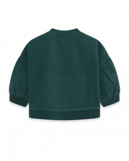 Sweat Peluche Vert Et Orange Fille Natural Grown Sweat Peluche Vert Et Orange Fille Natural Grown
