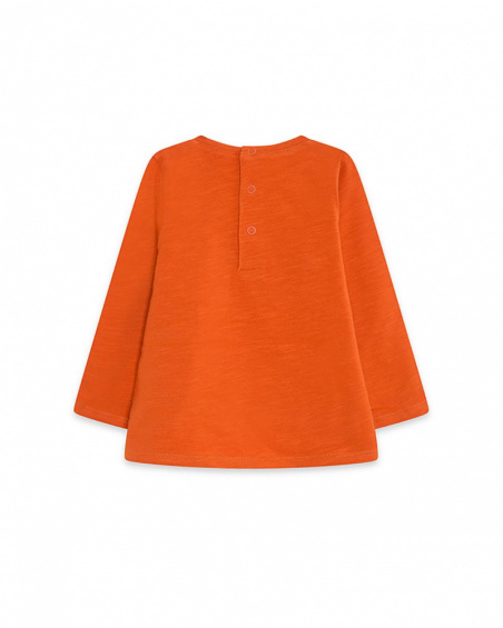 T-shirt en maille orange et vert pour fille Natural Grown T-shirt en maille orange et vert pour fille Natural Grown