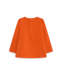 T-shirt en maille orange et vert pour fille Natural Grown T-shirt en maille orange et vert pour fille Natural Grown