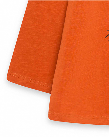 T-shirt en maille orange et vert pour fille Natural Grown T-shirt en maille orange et vert pour fille Natural Grown