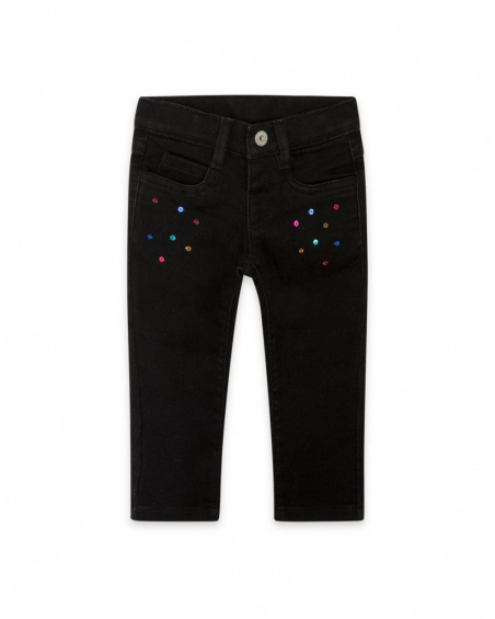 Pantalon en sergé noir Connect Girl Pantalon en sergé noir Connect Girl