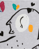 T-shirt fille Connect gris et noir en maille T-shirt fille Connect gris et noir en maille