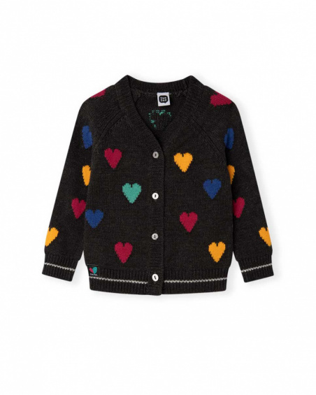 Veste grise en tricot Connect fille Veste grise en tricot Connect fille