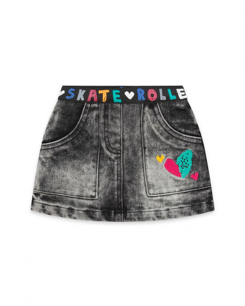 Jupe en jean noire Connect pour fille