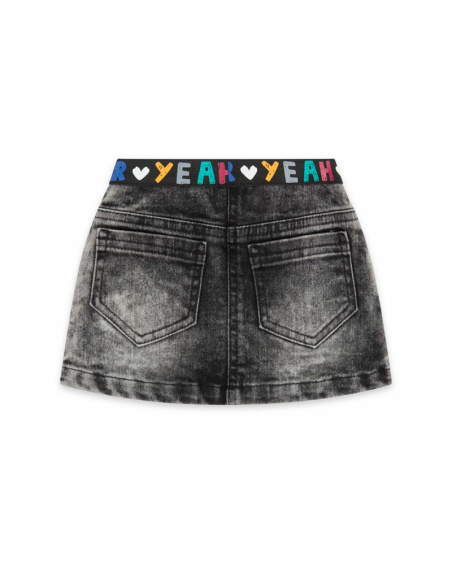 Jupe en jean noire Connect pour fille