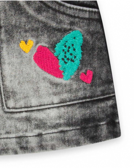 Jupe en jean noire Connect pour fille