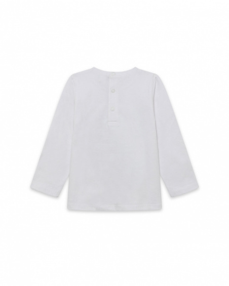 T-shirt en maille blanc et rose fille Connect T-shirt en maille blanc et rose fille Connect