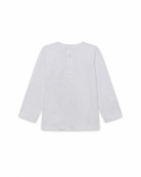 T-shirt en maille blanc et rose fille Connect T-shirt en maille blanc et rose fille Connect