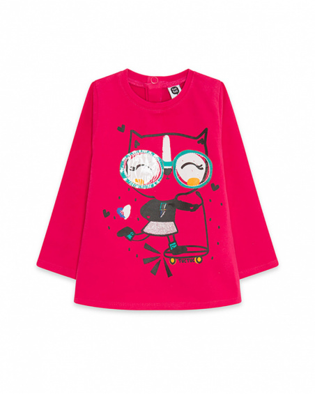 T-shirt en maille rose et noir Girl Connect T-shirt en maille rose et noir Girl Connect