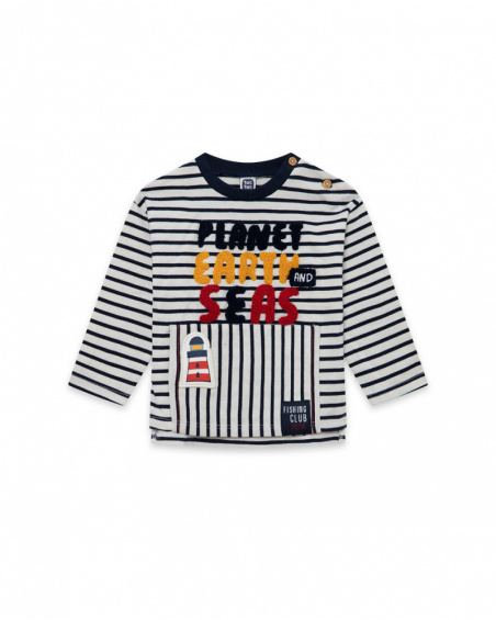 T-shirt en maille bleu et rouge Boy Fishing Club T-shirt en maille bleu et rouge Boy Fishing Club