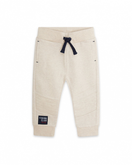 Pantalon en peluche blanc pour garçons Fishing Club Pantalon en peluche blanc pour garçons Fishing Club