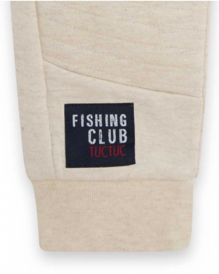 Pantalon en peluche blanc pour garçons Fishing Club Pantalon en peluche blanc pour garçons Fishing Club