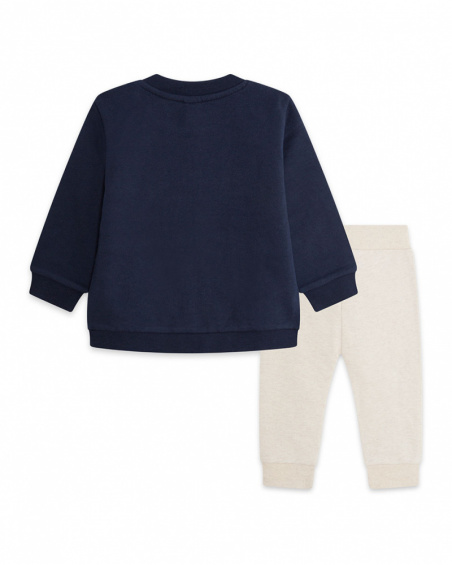 Sweat Et Pantalon En Peluche Bleu Et Blanc Boy Fishing Club Sweat Et Pantalon En Peluche Bleu Et Blanc Boy Fishing Club