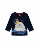 T-shirt Bleu Pois Garçon Fishing Club T-shirt Bleu Pois Garçon Fishing Club