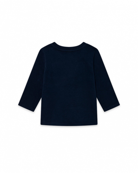 T-shirt Bleu Pois Garçon Fishing Club T-shirt Bleu Pois Garçon Fishing Club
