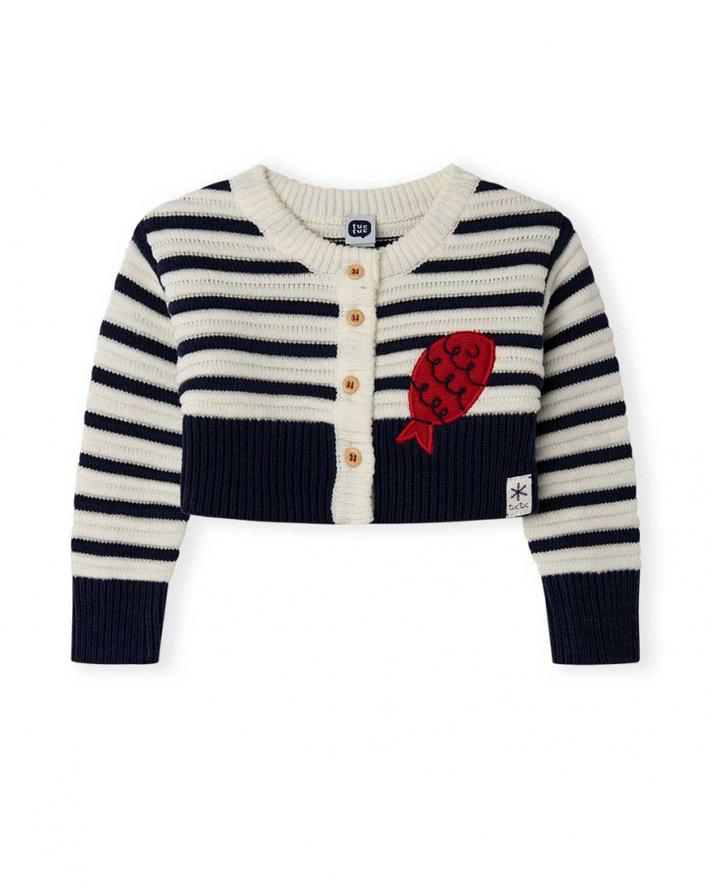 Veste Tricot Bleu Fille Fishing Club