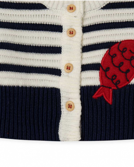Veste Tricot Bleu Fille Fishing Club