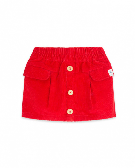 Jupe Velours Rouge Fille Fishing Club