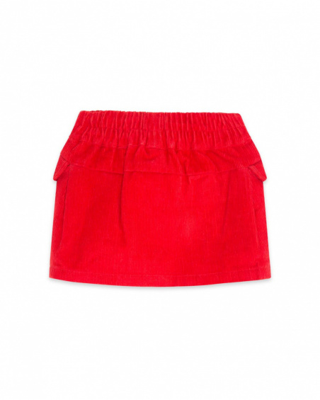 Jupe Velours Rouge Fille Fishing Club