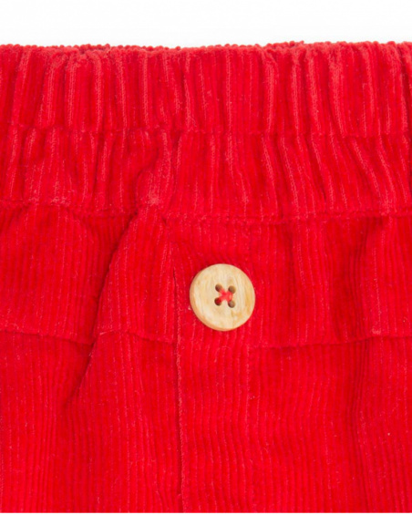 Jupe Velours Rouge Fille Fishing Club