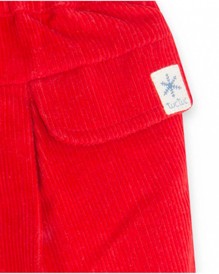 Jupe Velours Rouge Fille Fishing Club
