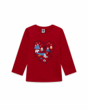 T-shirt fille à pois rouges et bleus Fishing Club T-shirt fille à pois rouges et bleus Fishing Club