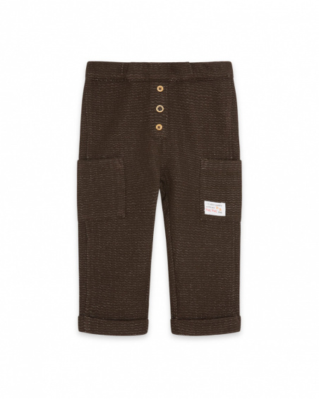 Pantalon en maille marron pour garçon Dog'S Mix