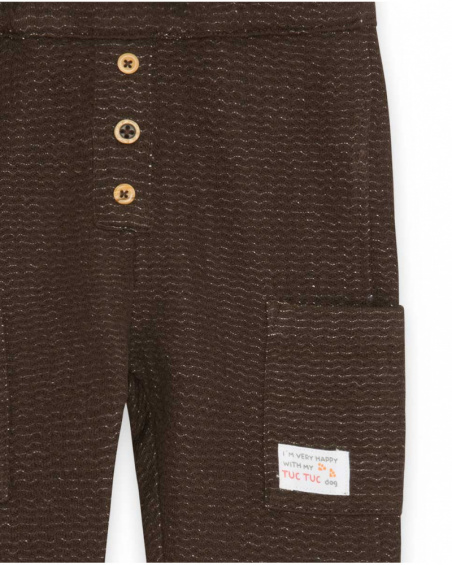 Pantalon en maille marron pour garçon Dog'S Mix