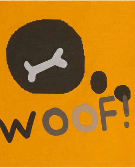 T-shirt en maille orange et marron Boy Dog'S Mix