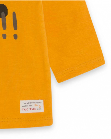 T-shirt en maille orange et marron Boy Dog'S Mix