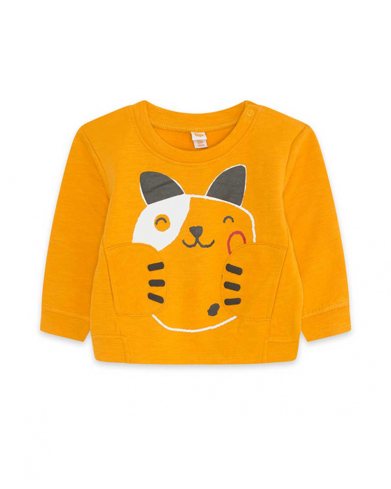 Sweat Dog'S Mix orange en peluche pour enfants