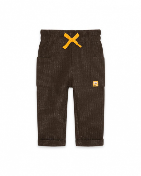 Pantalon tricot fille marron Dog'S Mix