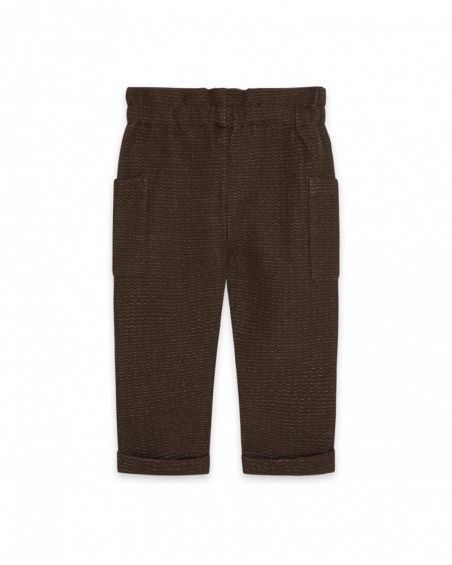 Pantalon tricot fille marron Dog'S Mix