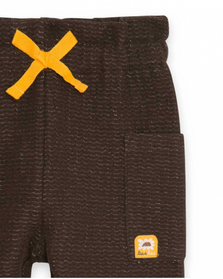 Pantalon tricot fille marron Dog'S Mix