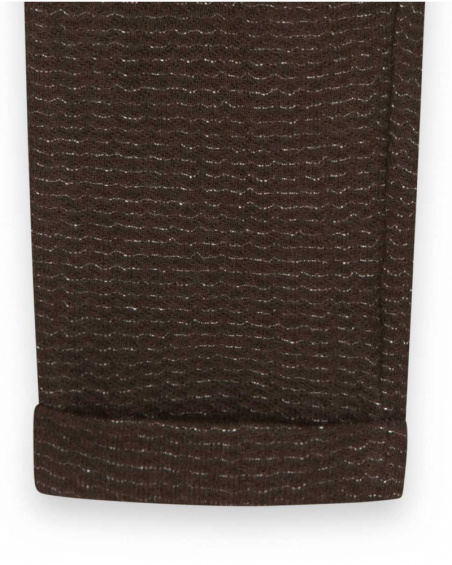 Pantalon tricot fille marron Dog'S Mix