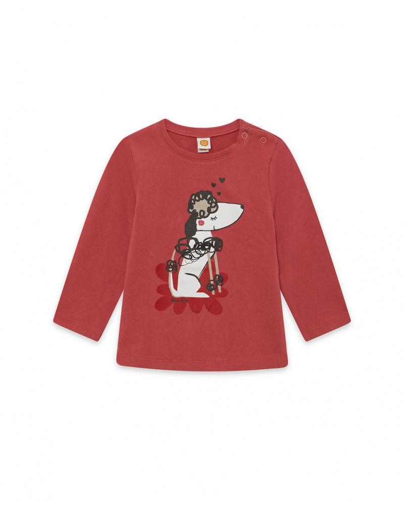 T-shirt en maille rose pour fille Dog'S Mix
