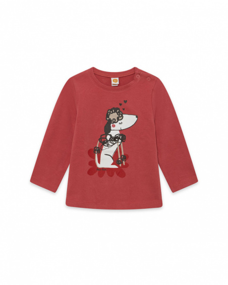T-shirt en maille rose pour fille Dog'S Mix