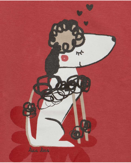 T-shirt en maille rose pour fille Dog'S Mix