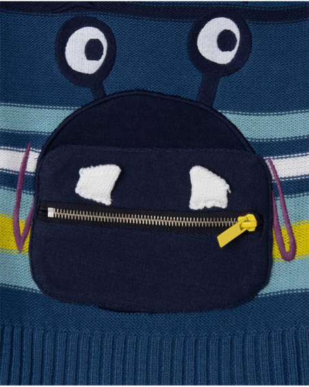 Pull Tricot Bleu Garçon Galaxy Friends