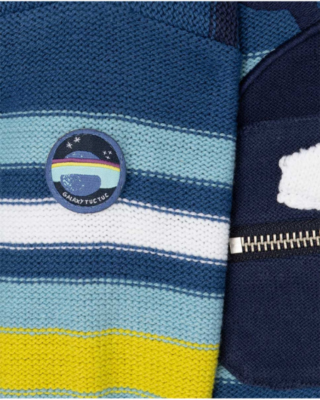 Pull Tricot Bleu Garçon Galaxy Friends
