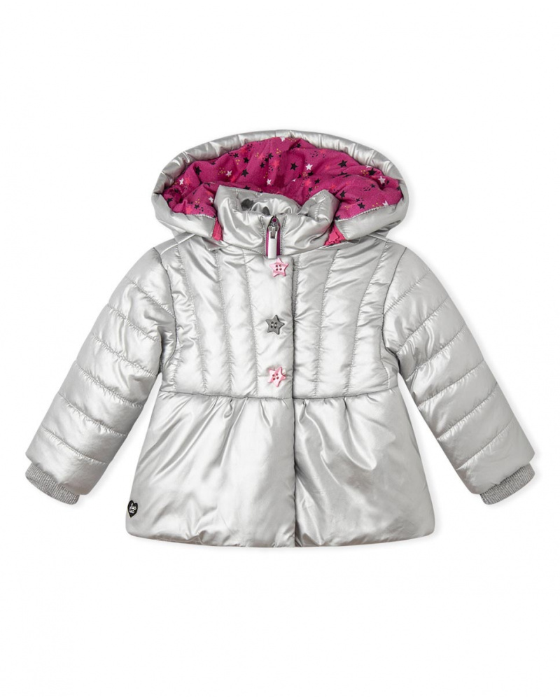Parka fille grise scintillante Magic